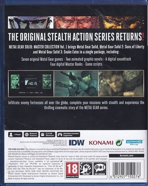 Metal Gear Solid Master Collection Vol 1 - PS5 (A Grade) (Genbrug)